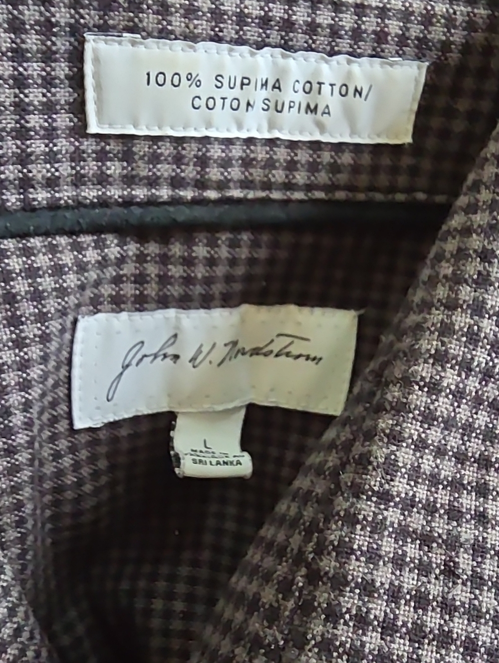 John W. Nordstrom Houndstooth Shirt Jacket in Gray & Black SIZE L